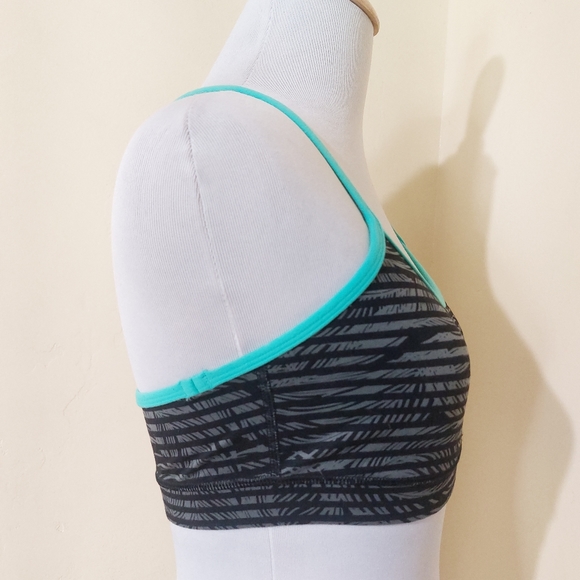 Lululemon Athletica Abstract Grey & Teal Womens Active Sports Workout Bra - Picture 4 of 8